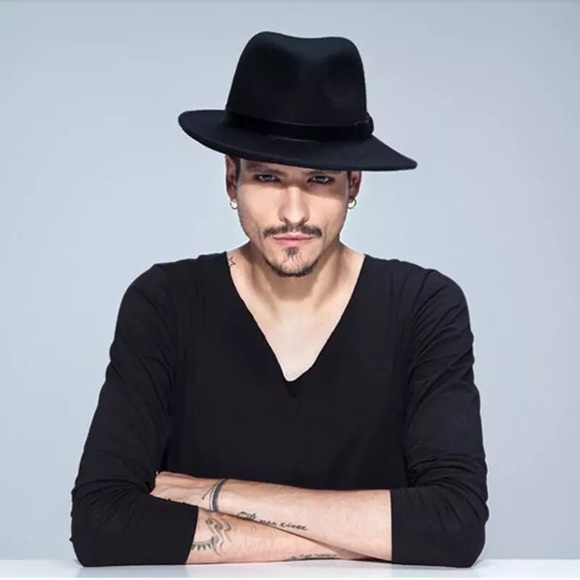 Vegan Fedora Wide Firm Brim FA Wool Hat - Picture 6 of 12